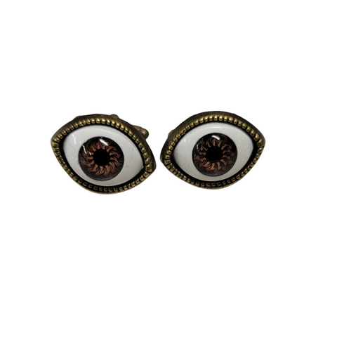 Handmade Bronze Brown Eyes Cuff Links