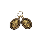 Handmade Oxidized Gold Mushroom Earrings