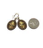 Handmade Oxidized Gold Mushroom Earrings