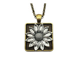 Handmade Mixed Metals Sunflower Pendant Necklace