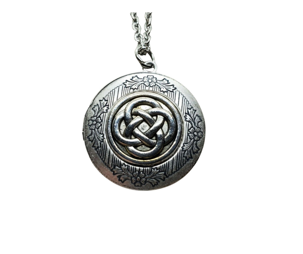 Handmade Oxidized Silver Celtic Knot Locket Necklace