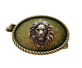 Handmade Oxidized Brass Steampunk Lion Belt Buckle