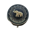 Handmade Elephant Cameo Silver Pill Box