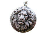 Handmade Oxidized Sterling Silver Lion Locket Necklace