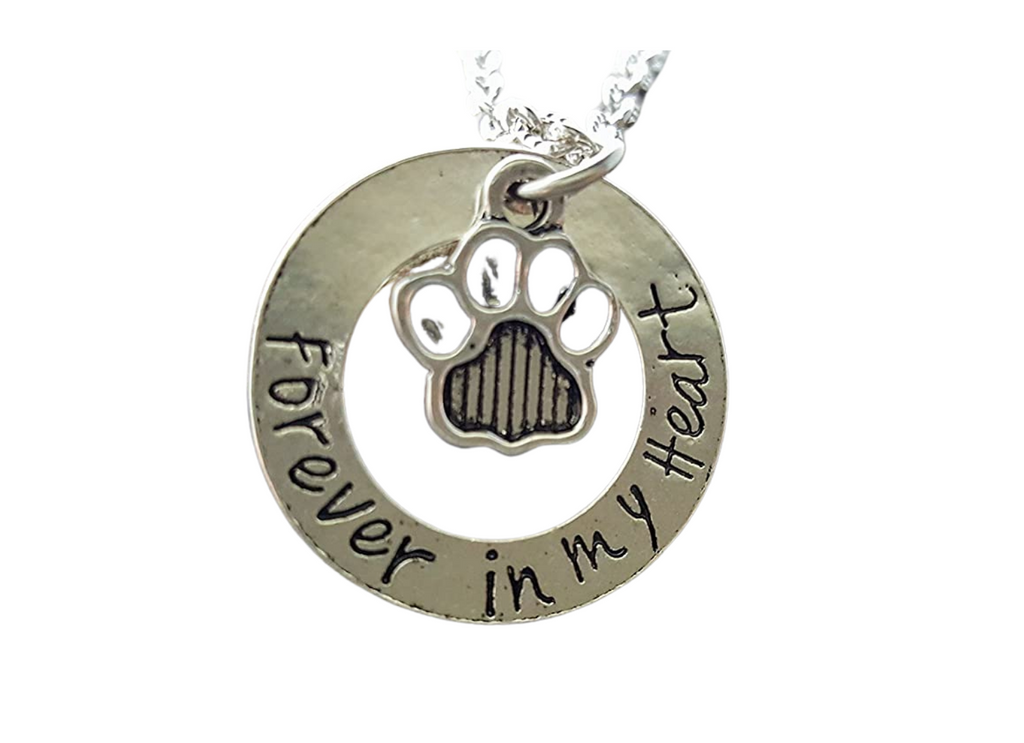 Handmade Forever In My Heart Paw Print Charm Necklace