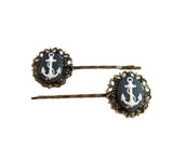 Handmade Nautical Anchor Hair Bobby Pins