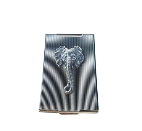 Handmade Silver Steampunk Elephant Slim Compact Mirror