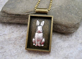 Handmade Bunny Shadow Box Necklace