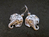 Handmade Oxidized Silver Elephant Earrings