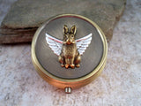 Handmade Bronze Angel Bunny Pill Box