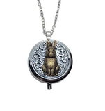 Handmade Silver Bunny Pill Box Necklace
